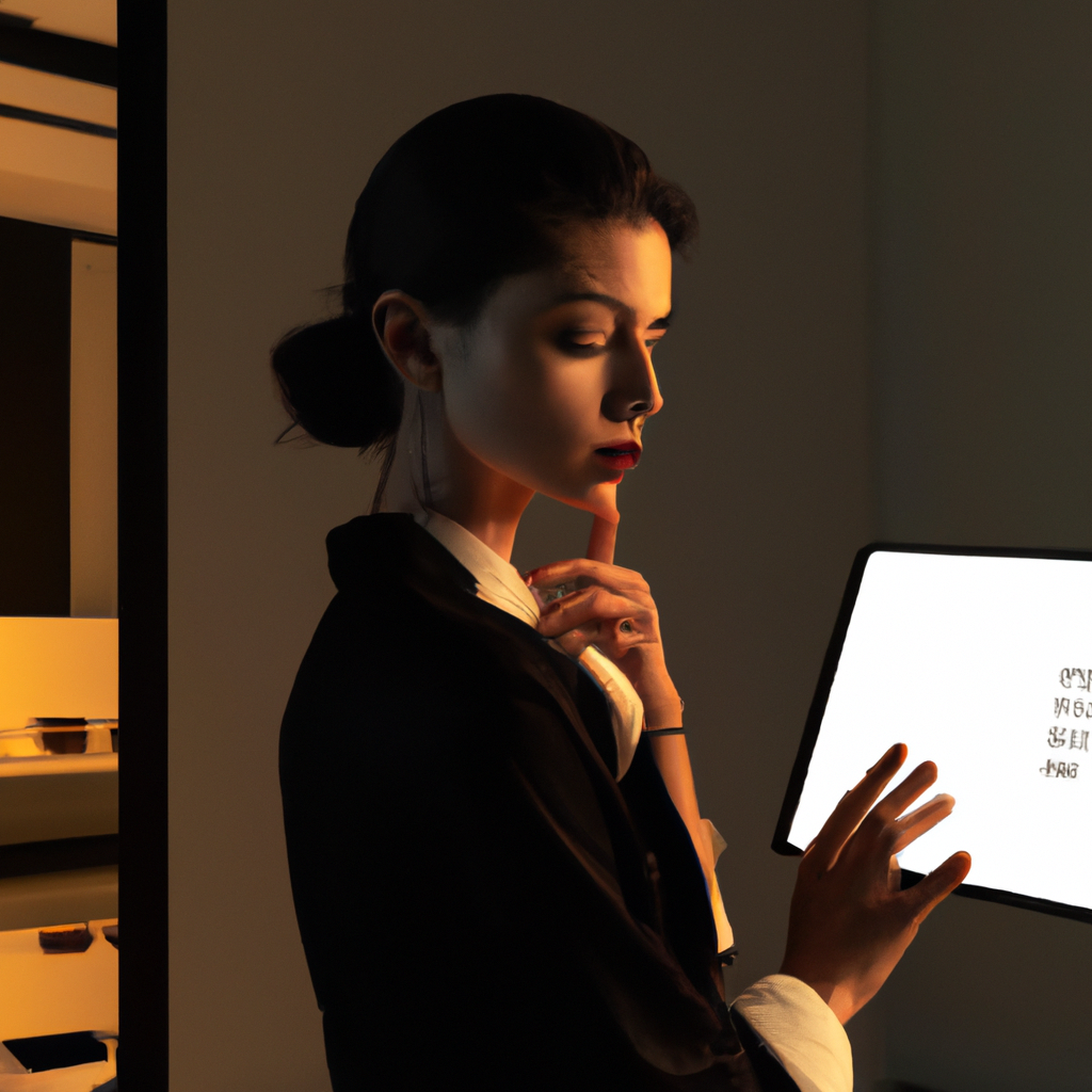 Architetta con tablet e render 3D nello studio di design